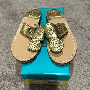 NWT Jack Rogers Gold Hampton Flat